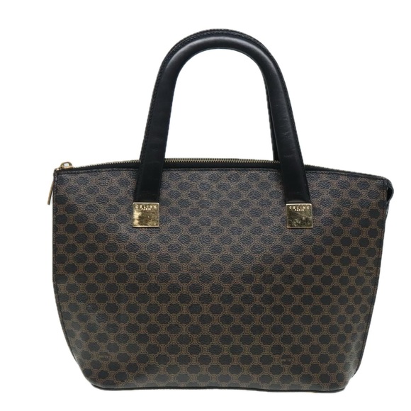 CELINE Macadam Canvas Hand Bag PVC Black Auth 90827 - Picture 2 of 16